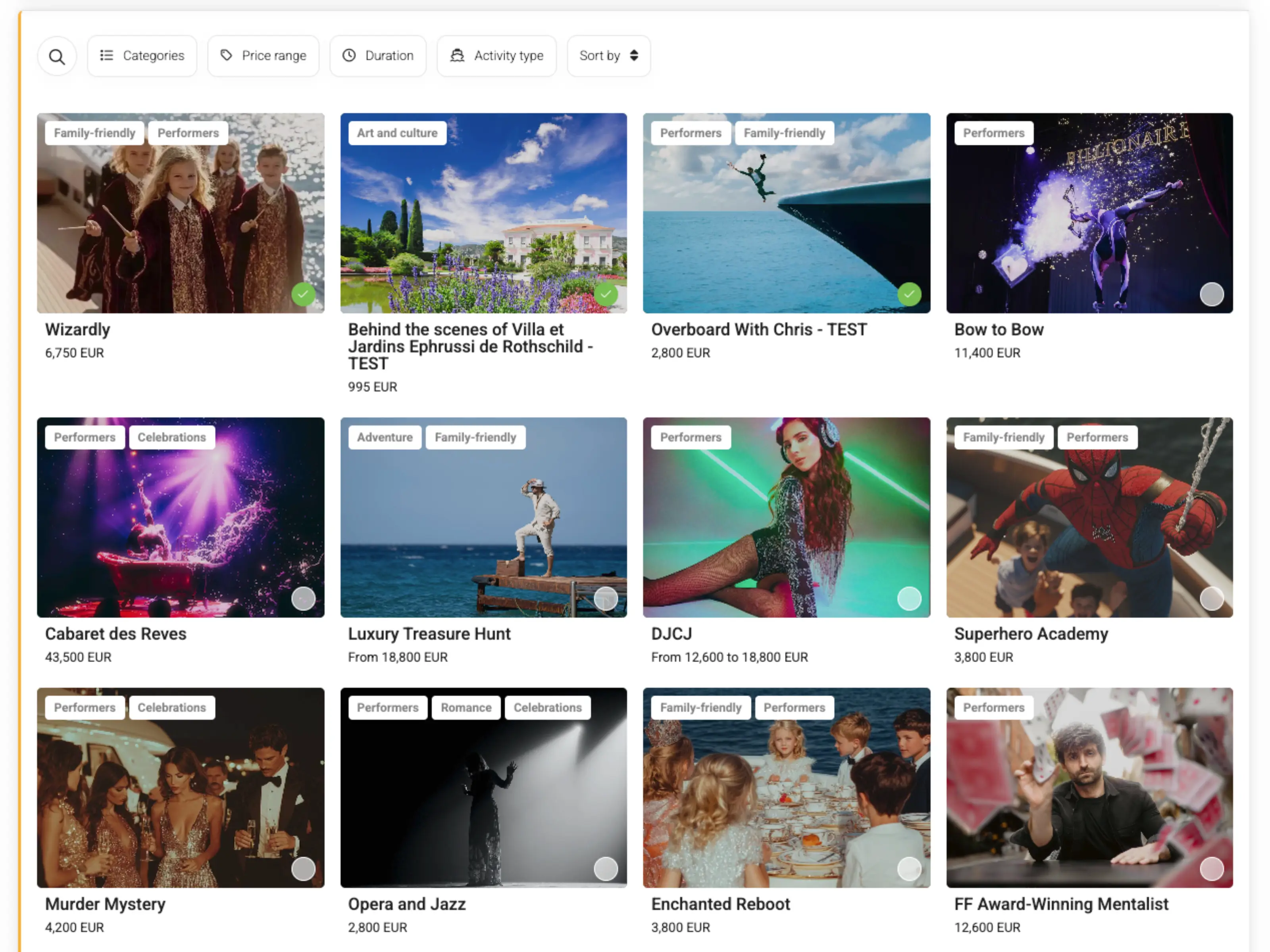 Curated and Bookable Experiences